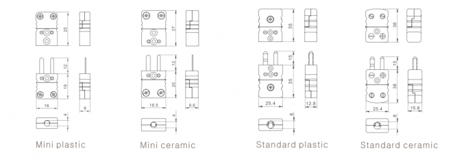 Tipo zócalo estándar/Pin de los componentes del termopar del termopar de J y conectores del zócalo